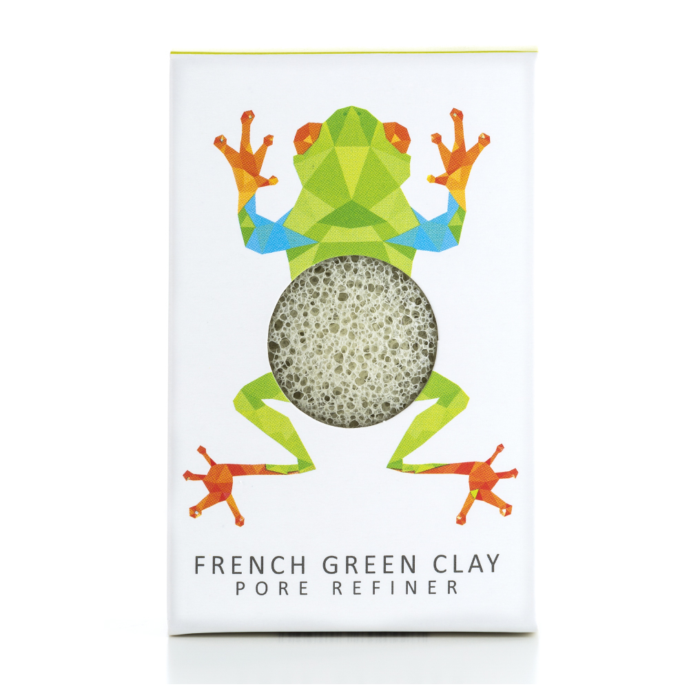 Rainforest Béka francia zöld agyag mini konjac arcszivacs