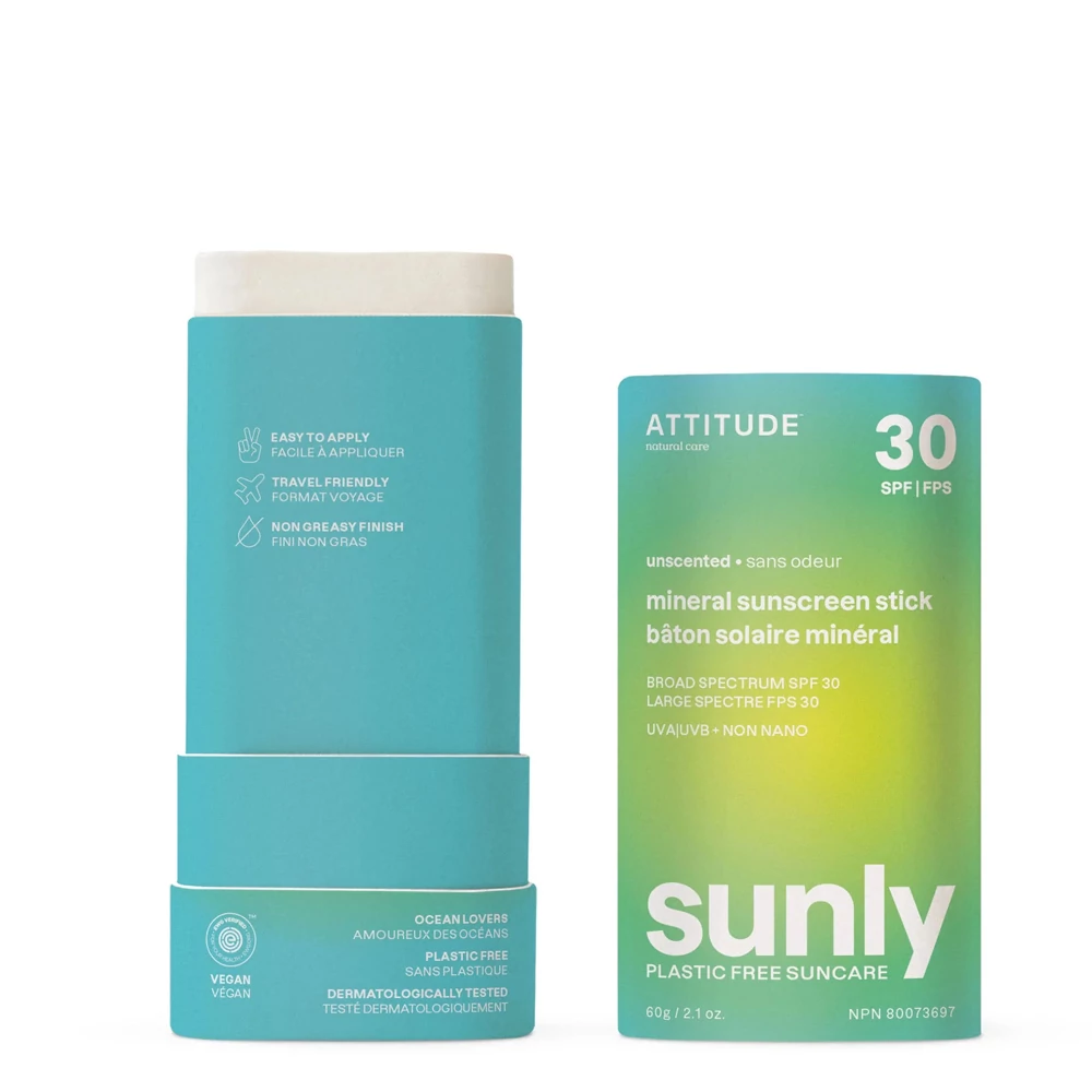 ATTITUDE SUNLY SPF 30-as Ásványi Fényvédő stick - Illatanyagmentes