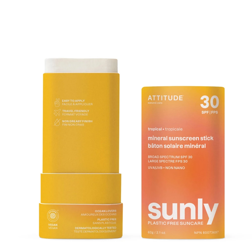 ATTITUDE SUNLY SPF 30-as Ásványi Fényvédő stick - Tropical