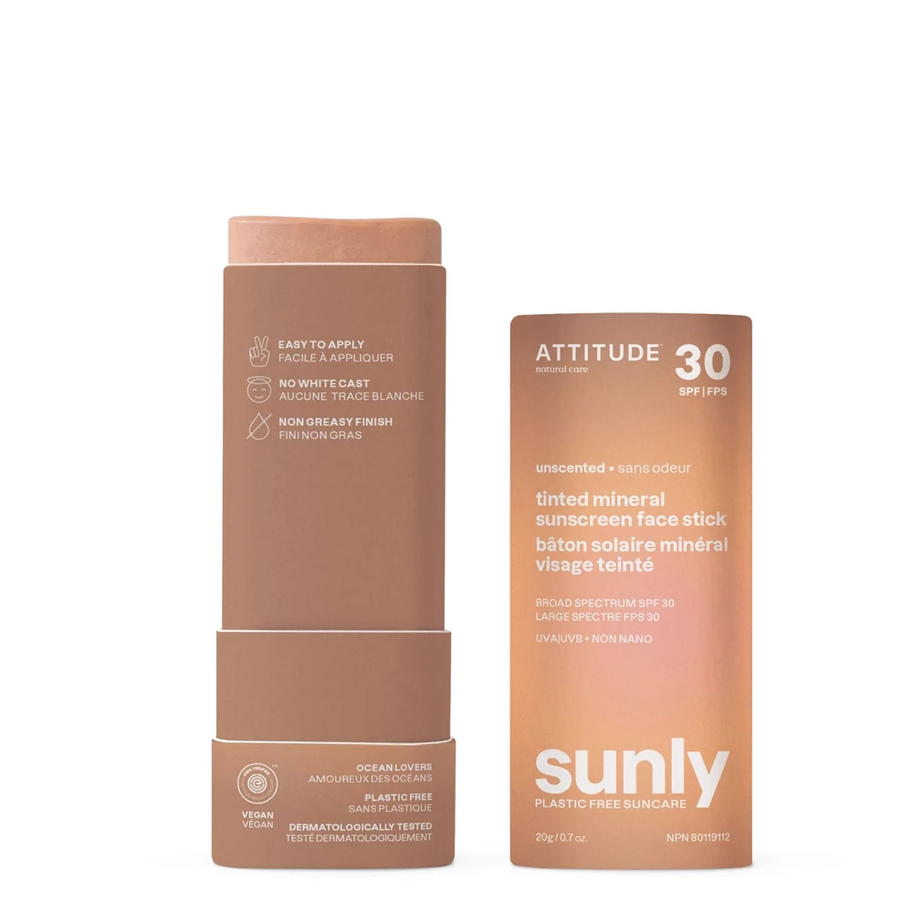 ATTITUDE SUNLY SPF30 Színezett Fényvédő Stick Arcra
