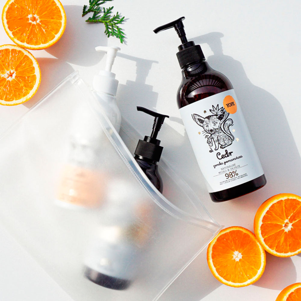 YOPE Narancs és cédrusfa természetes folyékony kézmosó szappan