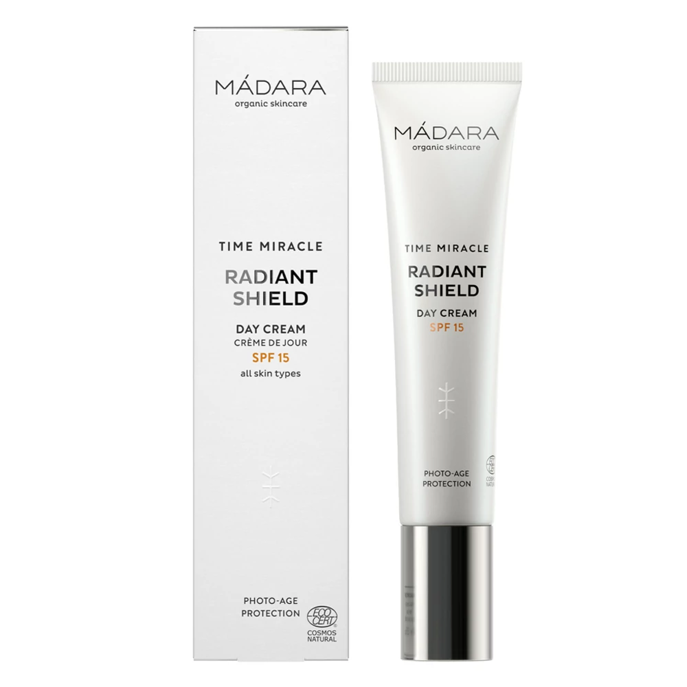 MÁDARA TIME MIRACLE Radiant Shield Nappali Arckrém SPF15 fényvédelemmel