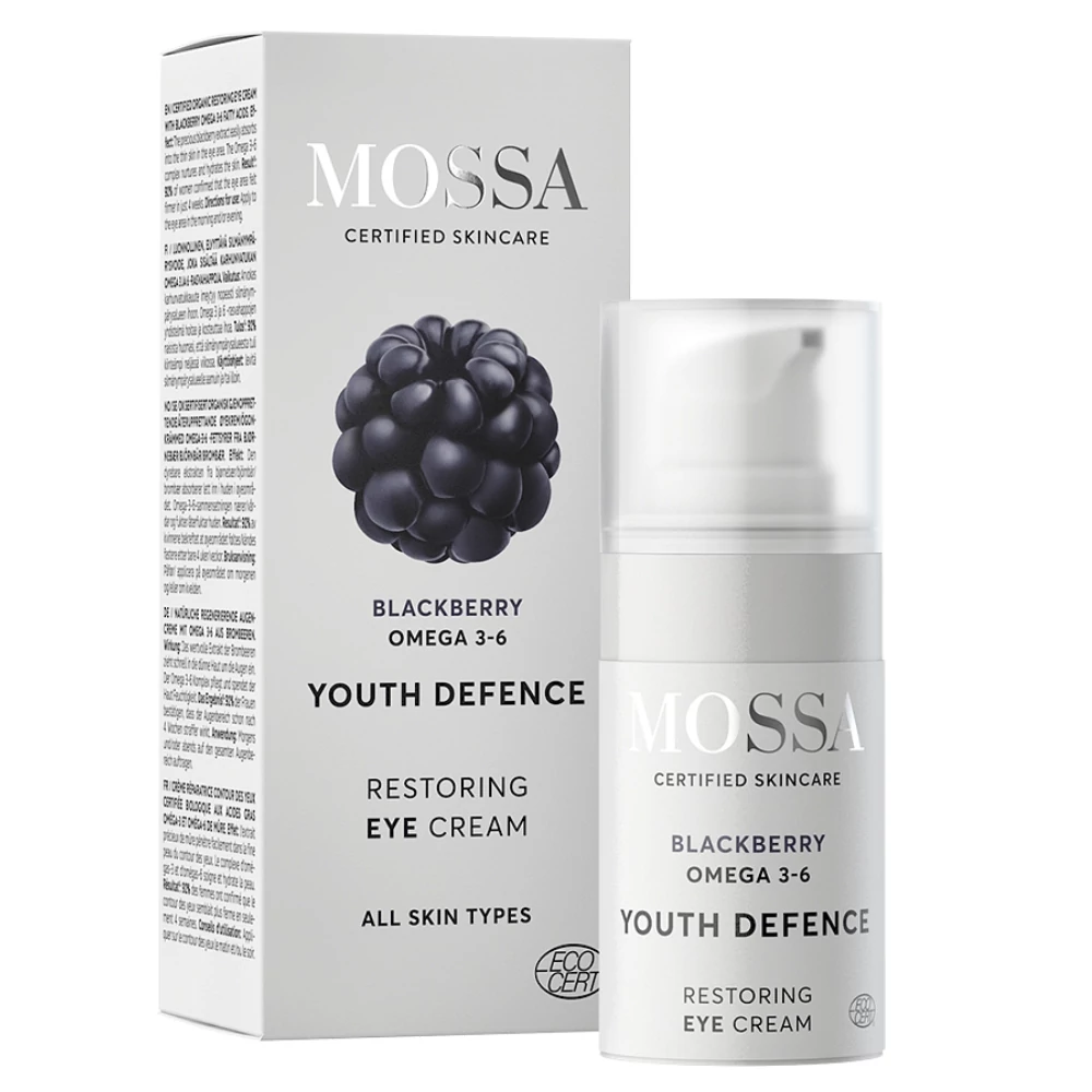MOSSA YOUTH DEFENCE Regeneráló szemkörnyékápoló szederrel és omega 3-6 zsírsavval
