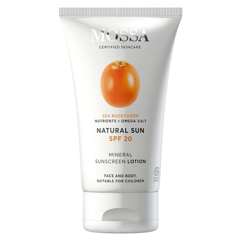 MOSSA Természetes Napozó SPF20 Ásványi fényvédő naptej