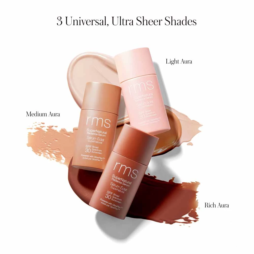 RMS Super Natural Ragyogást fokozó színezett szérum SPF 30-as fényvédelemmel - Light Aura