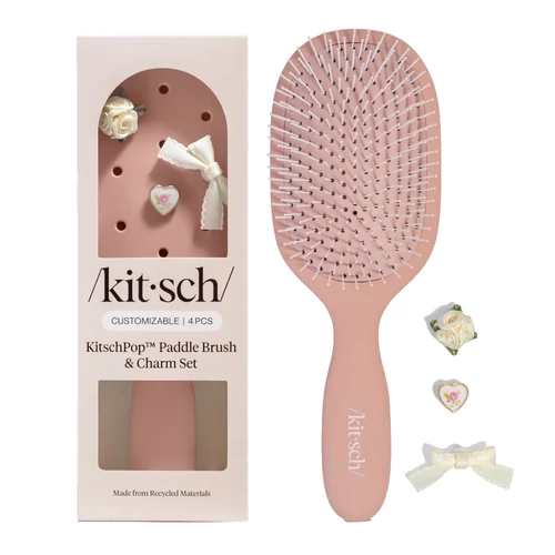 KITSCHPop™️Széles Hajkefe Újrahasznosított Műanyagból - Terracotta