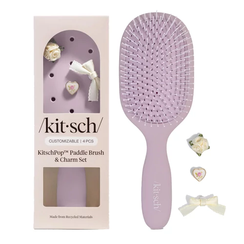 KITSCHPop™️Széles Hajkefe Újrahasznosított Műanyagból - Soft Violet
