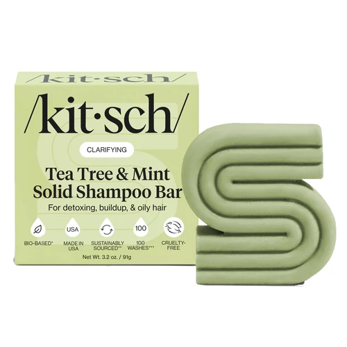 KITSCH Teafa és menta tisztító szilárd sampon zsíros hajra és a fejbőr egészségért