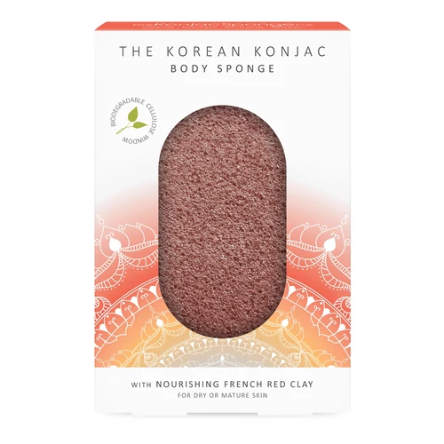 KONJAC SPONGE PRÉMIUM MANDALA TESTSZIVACS FRANCIA VÖRÖS AGYAGGAL