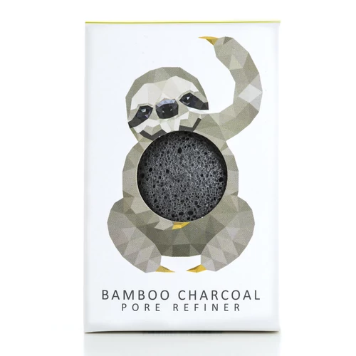 KONJAC SPONGE Rainforest Lajhár bambuszszén mini konjak arcszivacs