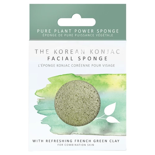 KONJAC SPONGE PRÉMIUM KONJAC ARCSZIVACS FRANCIA ZÖLD AGYAGGAL