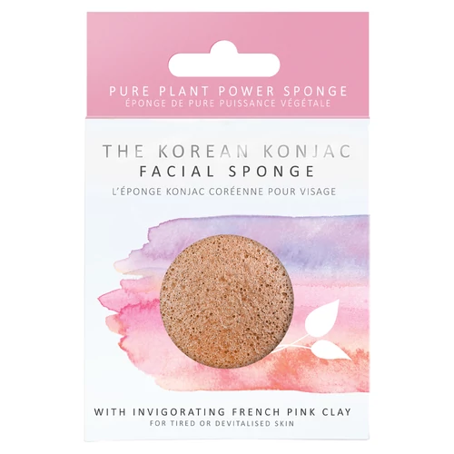 KONJAC SPONGE PRÉMIUM KONJAC ARCSZIVACS FRANCIA PINK AGYAGGAL