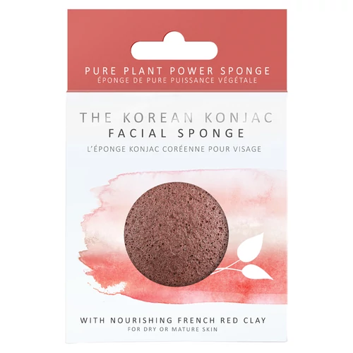 KONJAC SPONGE PRÉMIUM KONJAC ARCSZIVACS FRANCIA VÖRÖS AGYAGGAL