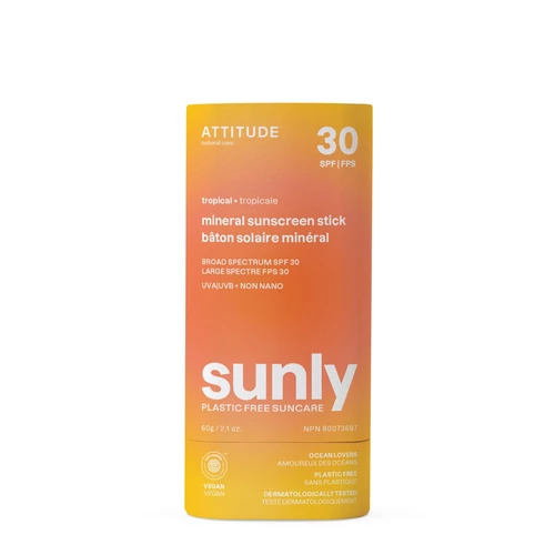 ATTITUDE SUNLY SPF 30-as Ásványi Fényvédő stick - Tropical