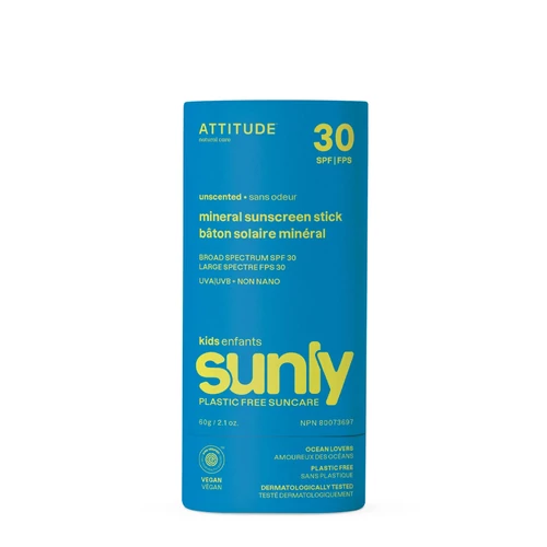 ATTITUDE SUNLY SPF 30-as Ásványi Fényvédő Stick Gyerekeknek - Illatanyagmentes