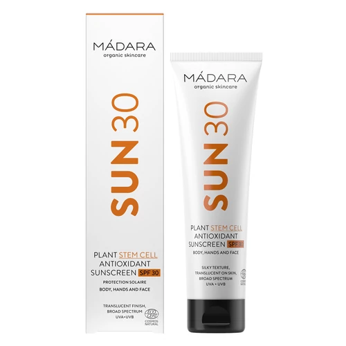 MÁDARA SUN 30 BŐRÖREGEDÉSGÁTLÓ NAPTEJ NÖVÉNYI ŐSSEJTEKKEL TESTRE SPF30
