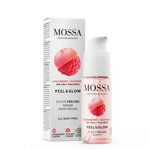 MOSSA PEEL&GLOW 10% AHA és hialuronsav hámlasztó szérum MOSSA PEEL&GLOW 10% AHA és hialuronsav hámlasztó szérum