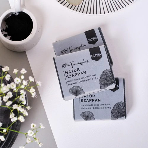 OLIVIA NATURAL Fekete szappan citromfű olajjal