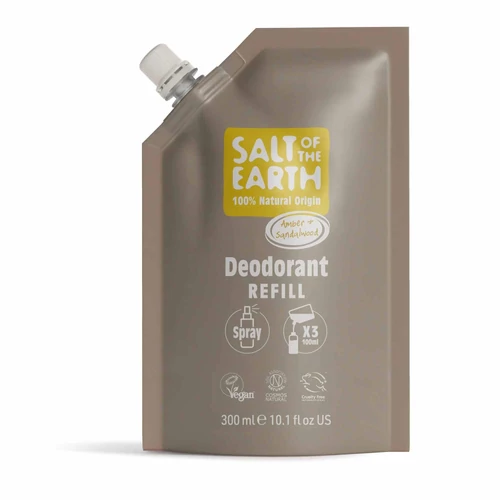 SALT OF THE EARTH Borostyán és szantálfa dezodor spray tasakos utántöltő
