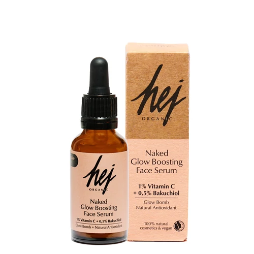 HEJ ORGANIC NAKED GLOW Ragyogást fokozó arcápoló szérum C-vitaminnal és bakuchiollal