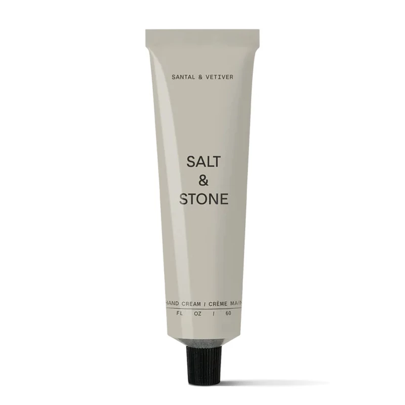 SALT & STONE TÁPLÁLÓ KÉZKRÉM - SZANTÁLFA & VETIVER